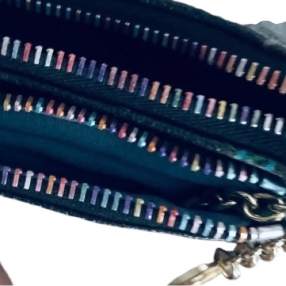 Dooney & Bourke vintage black multi colored wristlet key chain with hangtag